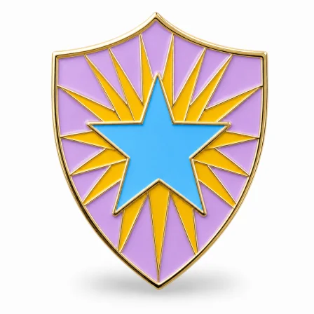 Trading pin after UV exposure, enamel changed to light purple