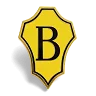 Custom trading pin featuring the National Beta logo, designed as a gold shield outlined in black with a bold black letter “B” centered. The simple and classic emblem represents academic achievement and leadership.