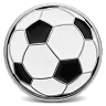 Custom trading pin designed as a classic black and white soccer ball with hexagonal and pentagonal panels. The clean and iconic design makes it ideal for soccer teams, tournaments, or fan collections.