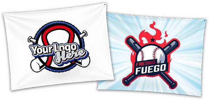 Custom team rally towels with placeholder and Fresno Fuego baseball designs