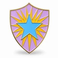 Trading pin after UV exposure, enamel changed to light purple